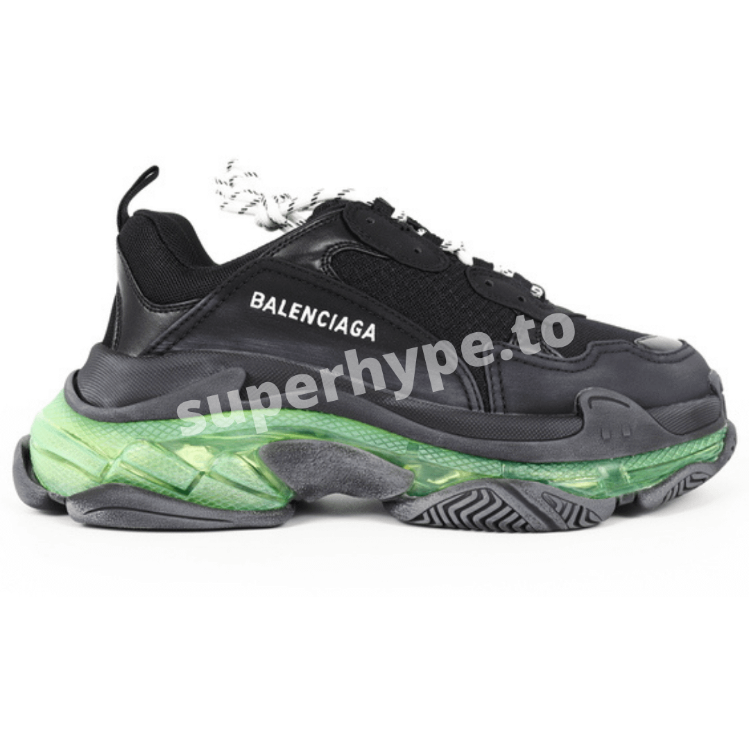 black and green triple s