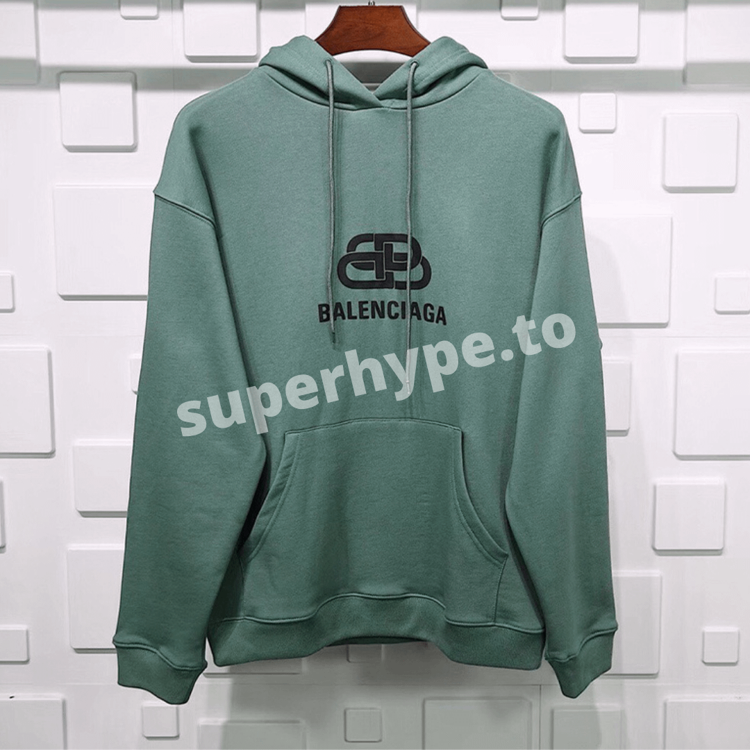 balenciaga green logo hoodie